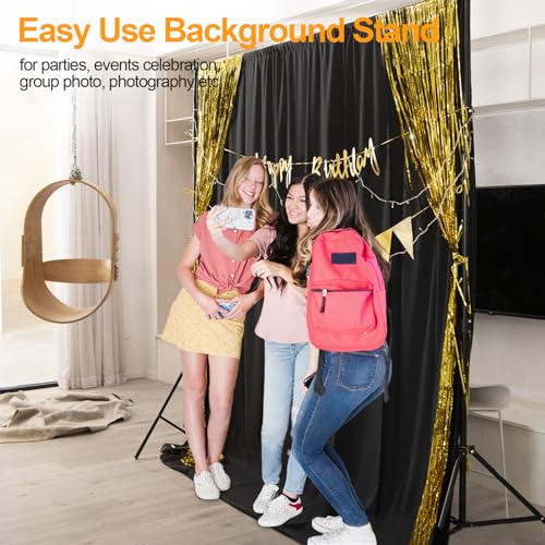 EMART Photo Backdrop Stand Kit, 9 x 10 ft (H X W) Adjustable Photography Background Stand Support System for Video Studio Photo Booth, Back Drop Holder Frame Stand