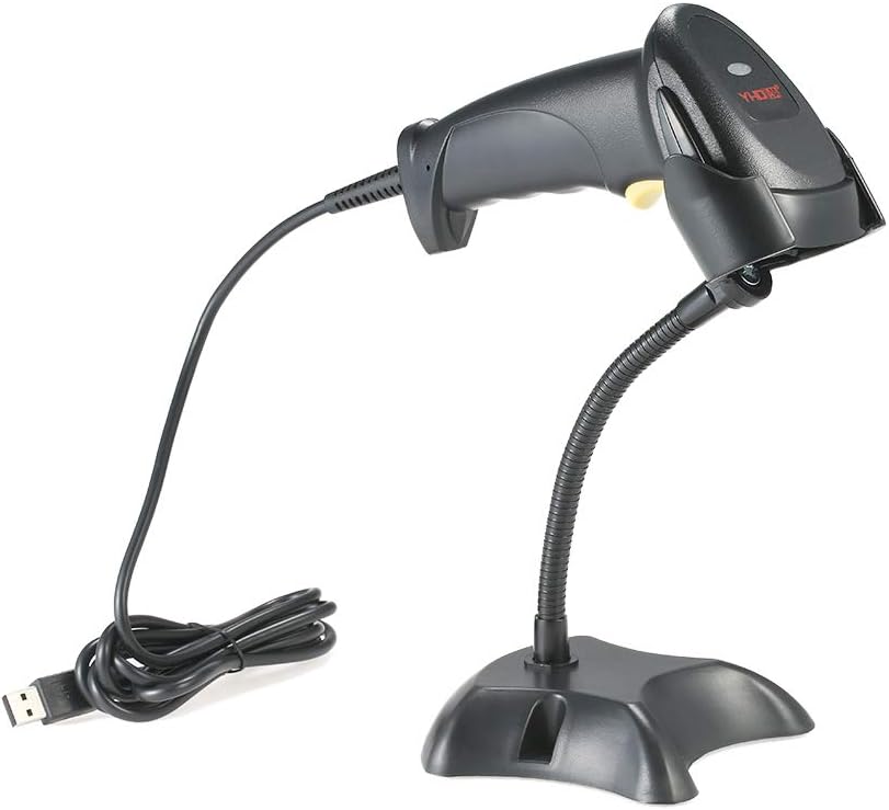 Barcode Scanner with Stand, Handheld Wired USB Bi