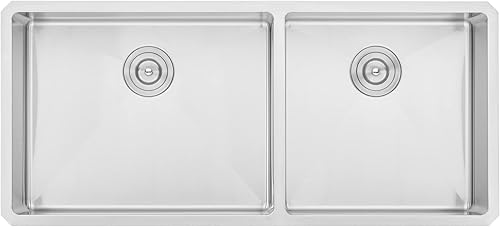 Miniatura 2 de CozyBlock 42 pulgadas x 19 pulgadas x 10 pulgadas. Fregadero de cocina de acero inoxidable calibre 16 bajo montaje 6040 con coladores