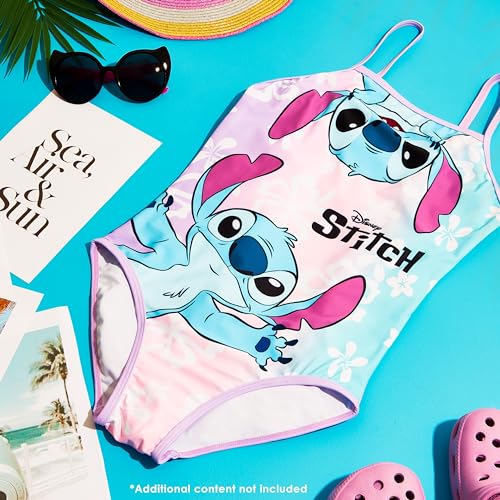 Disney Stitch Girls One Piece Swimsuit, Stretchy Swimwear for Beach and Pool2