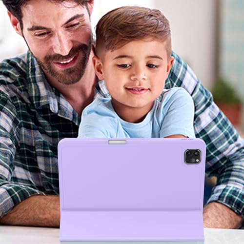 Image of ZryXal New iPad Pro 13 Inch Case (M5) 2025 / (M4) 2024 with Pencil Holder, Smart iPad Case [Support Pencil Pro and Pencil (USB-C)], Support Touch ID and Auto Wake /Sleep (New Clove Purple)