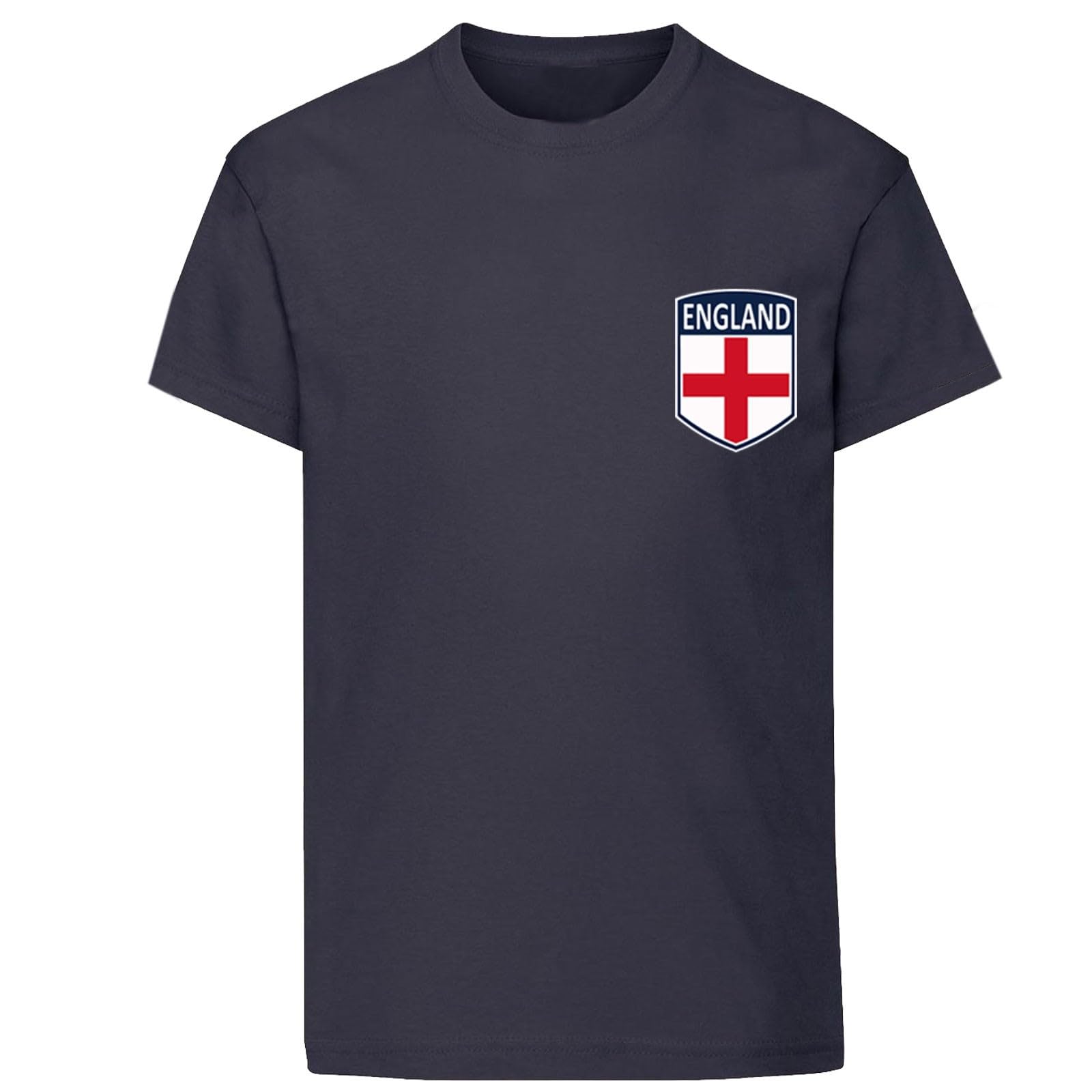World Football 2026 England Kids Adult T Shirt Soccer Fan Graphic Unisex Top Men's England Flag Badge TEE Navy