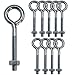Vispronet Steel Eyelet Hook â€“ Stable for Hanging Items from Ceilings â€“ 3in Overall Length, 2in Shank â€“ Great for Using with DIY Projects, Signage, Home DÃ©cor, and More - 10 Pack