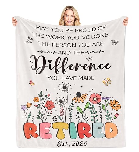 LNKRFRPA Retirement Gift for Woman 2026 Blanket Retired Gifts for Women Retirement Party Decorations Best Retired Gifts Ideas Blanket 60x50