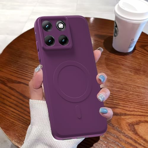 Image of Pikkme Back Cover for Motorola Moto Edge 70 Fusion 5G Soft Matte Silicone Mag-Safe Design (Mag-Safe Not Support) Camera Protection | Slim Fit Bumper Cover (Purple)