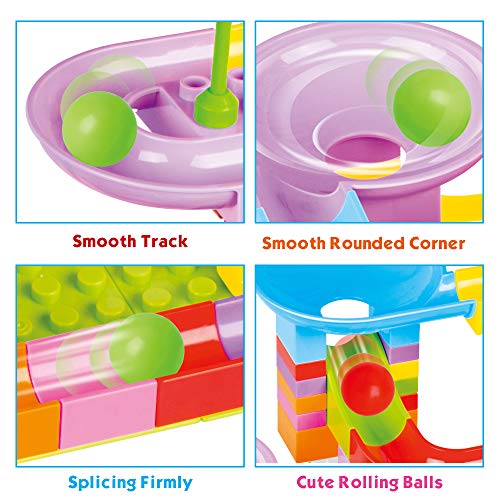 BeebeeRun Marble Run for Kids - 165PCS Marble Race Track Building Blocks, Marble Blocks Compatible with All Major Brands Bulk Bricks Set for Boys Girls Toddler Age 3 4 5 6 7 8+ - Thumbnail 5
