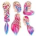 Mannequin Head with Long Synthetic Fiber Colorful Hair Styling Training Head 26-28inch Manikin Cosmetology Doll Head Hairdressing Training Model for Cutting Braiding Practice and Free Clamp Holder