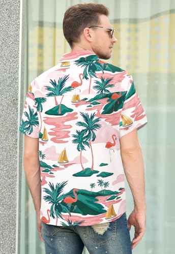 Image of Cromoncent Matching Hawaiian Outfits for Family, Dad and Son Matching Luau Beach Tropical Shirts Mommy Daughter Tropical Sets