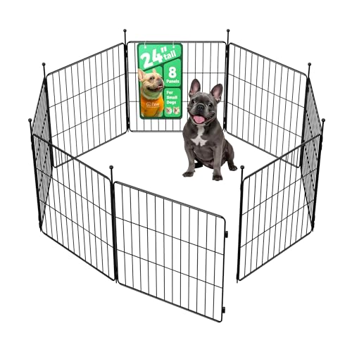 FXW MiniPaws Unleashed Dog Playpen for Yard & RV Camping, Expandable 24-inch 8 Panels for Puppies and Small Dogs, Portable for Indoor and Outdoor Use