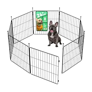 FXW MiniPaws Unleashed Dog Playpen for Yard & RV Camping, Expandable 24-inch 8 Panels for Puppies and Small Dogs, Portable for Indoor and Outdoor Use
