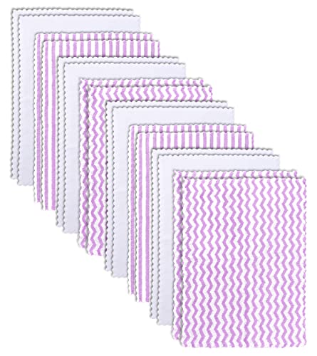 Image of 16 Pack Super Soft Baby Burp Cloths, Baby Washcloths, Ultra Absorbent Large Newborn Burping Cloth for Boy and Girl, Milk Spit Up Rags, Unisex for Baby Sensitive Skin, Purple and White, 16 × 12 Inch