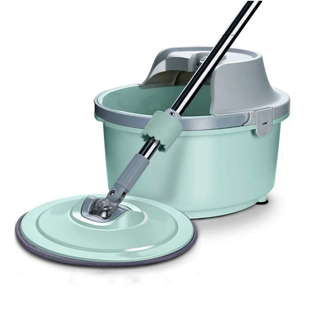 Sistema de Cubo para fregona giratoria: fregona giratoria de Microfibra con Cubo, Cabezales de fregona de Microfibra giratorios de 360 ​​Grados, Mango Ajustable para Limpieza del hogar Vision
