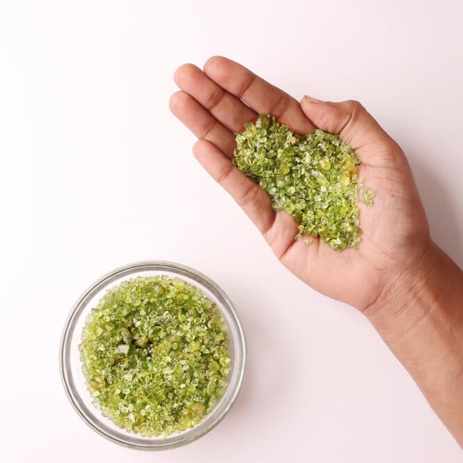 Image of Peridot Crystal Chips (500 Gm) | Natural Healing Crystals for Emotional Balance & Abundance | Crystal Stones for Reiki, Meditation & Vastu | Ideal for DIY Jewellery Making & Home Decoration
