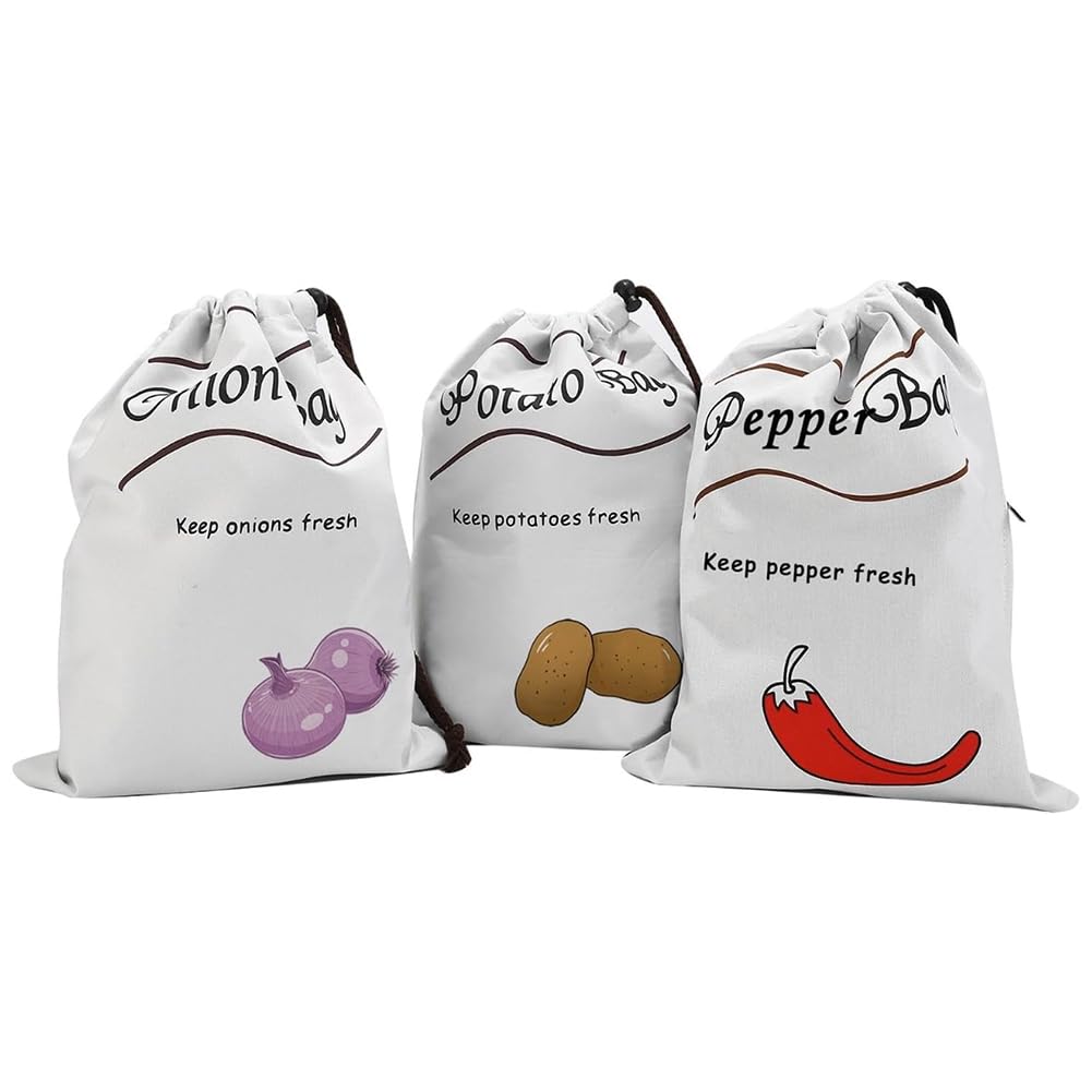 CTRLZS Potato and Onion Storage Bag Drawstring Bag Onion Potato Pepper Storage Bag Drawstring -Keeping Bag Shopping Bag