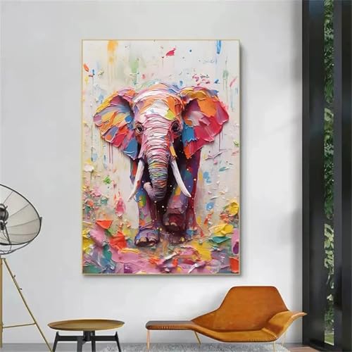 Art mural éléphant abstrait moderne avec cadre pour raviver un mur blanc vide