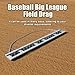 Otoolling 6ft Big League Baseball Field Drag Flat Mat Surfaces with Chain Easy to Drag for Manual or Vehicle Assisted Pulling Baseball Big League Field
