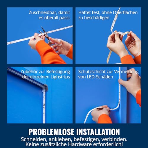 WiZ RGBIC LED Lightstrip - 10 m, 16 Mio. Farben + Weißtöne, dynamische Lichtszenen, verbindet sich mit Ihrem WLAN, Sprach- / App-Steuerung… – Ansicht 5
