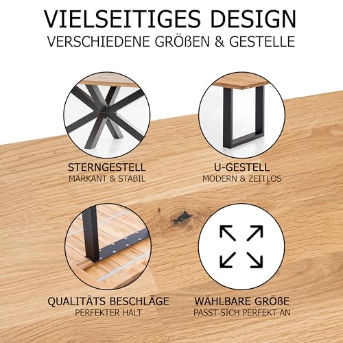 WOODLIVE DESIGN BY NATURE Massivholztisch Esstisch massiv Wildeiche Brian Natur geölt (240x100)