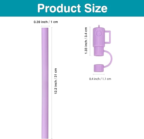 Miniatura 2 de Replacement Straws for Stanley Cup 40oz Adventure Quencher Tumbler with Straw Cover Stopper for Stanley,9Pack Stainless Steel Reusable Drinking