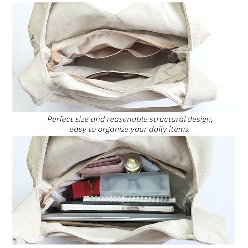Bolso tipo tote bordado para mujer grande con cremallera miniatura 7