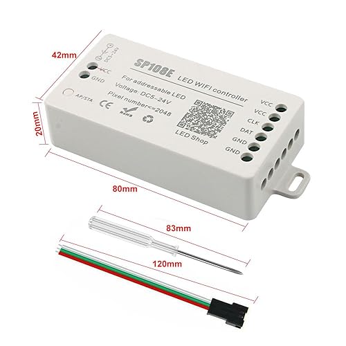 Miniatura 3 de VIPMOON SP108E controlador WiFi LED, control remoto inalámbrico para WS2811 WS2815 WS2801 SK6812 WS2813 SK9822 APA102C RGB direccionable tira de