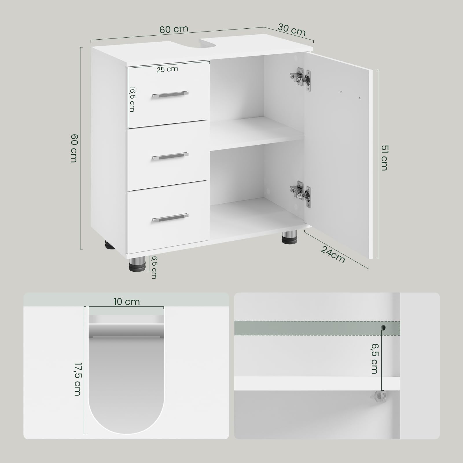 Badkamermeubel Gliss Project 160cm⎢4-lades⎢Artisan Oak⎢Onderkast met t - - Online Sanitairwinkel