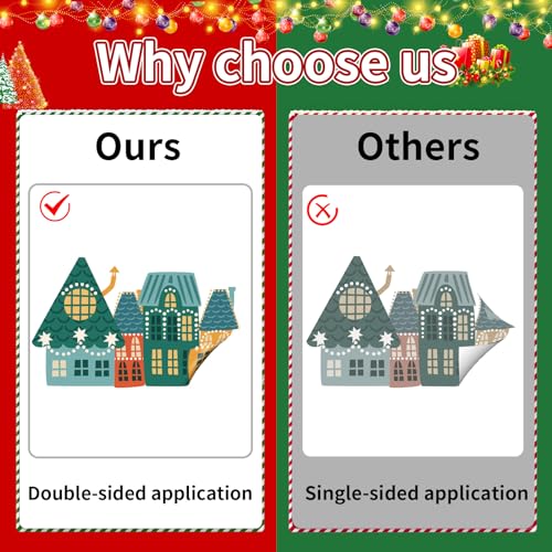 Image of Christmas Window Clings for Glass Windows, Stickers for Window Decorations | 8 Sheets Window Decals for Home, Classroom, Kids Party Indoor, Glass Doors, Xmas Winter Holiday Decor with Santa & Snowflakes