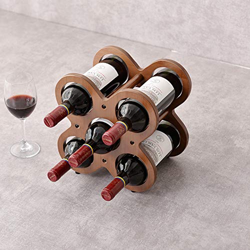 WITANHURST Wine Rack, Natural Bamboo Wine Display Rack Wine Racks Countertop, Wine Storage Racks Shelf Bottles Holder Organizer for Bar Cabinet Pantry Refrigerator or Free Standing