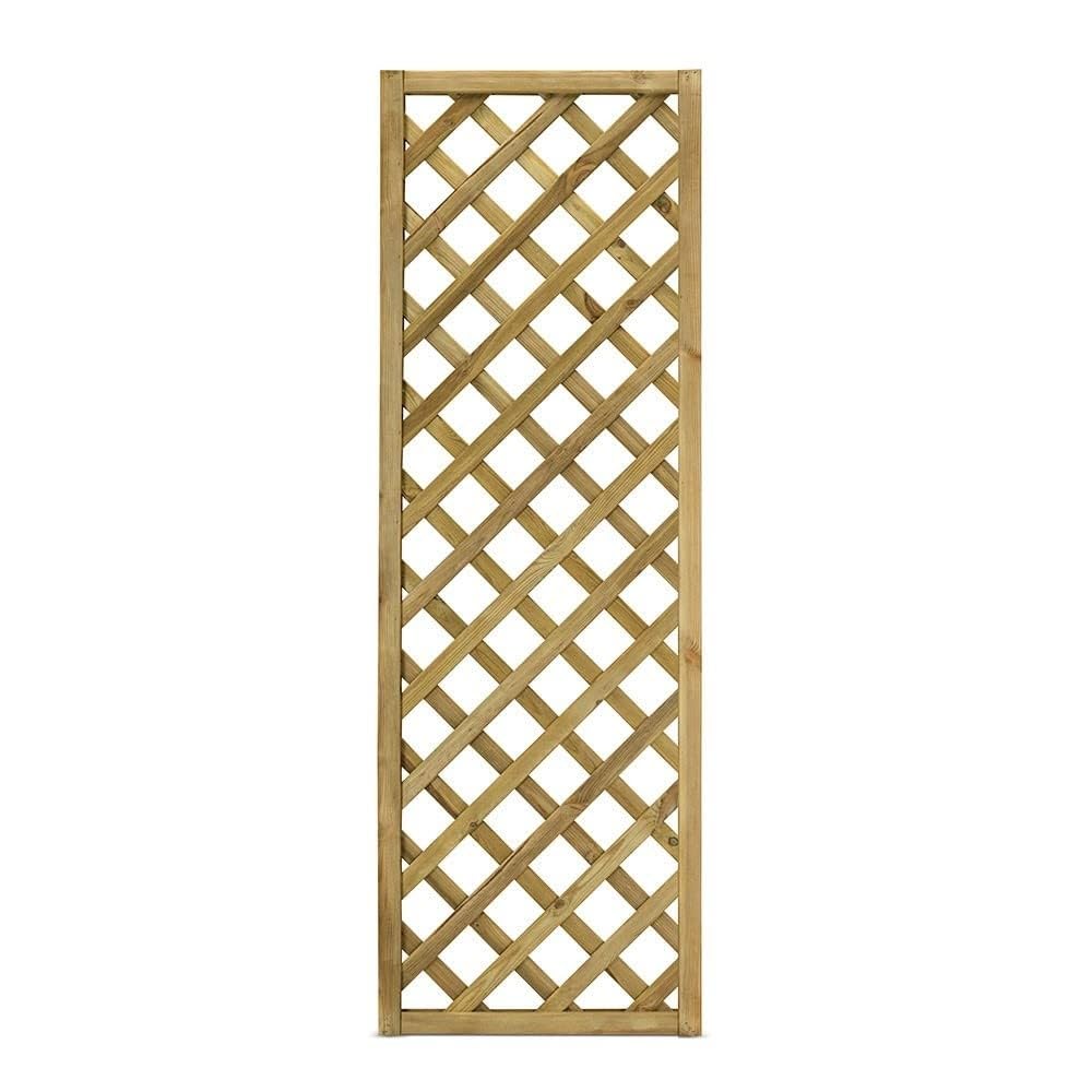 TheGoodGarden Grigliato in Legno Pannello Frangivista impregnato in Autoclave Maglia Diagonale Trendy Color Naturale 60X180 cm - Spedizione Gratuita da 99€
