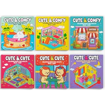 Capa do livro Coleção Coloring Book for Adults - Bold Easy - Kit com 6 Livros de Colorir Fofo