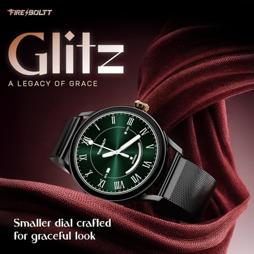 Image of Fire-Boltt Glitz Women Smart Watch with 1.19 inch AMOLED Display, Bluetooth Calling, Rotating Crown, Always On Display, 1000 Nits Brightness, IP68 Waterproof Midnight Onyx