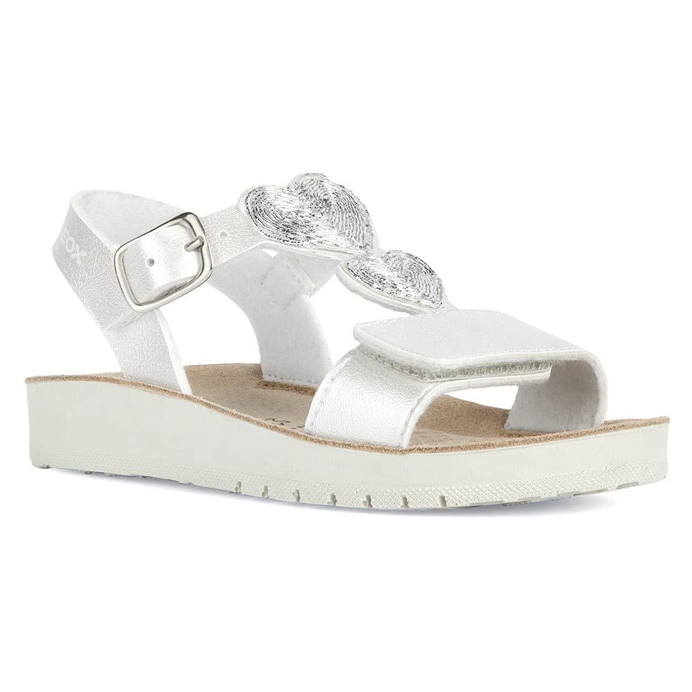 Geox Girl's J Costarei Gi Sandal, Silver, 8.5 UK Child