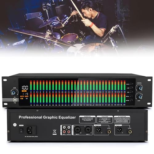 Graphic Equalizer 31-Band-Stereo-EQ, 2-K-Design, LED-Display, 10 voreingestellte Effekte, automatische Rauschunterdrückung, unabhängige Niedrig-/Mittel-/Höhen-Einstellung