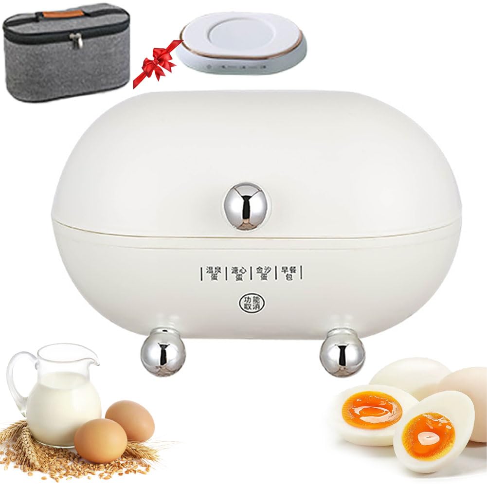 Cocedor De Huevos Inteligente, Hervidores De Huevos Eléctricos, Cocedor Rápido De Huevos con Posavasos De Tres Posiciones Y Bolsa De Almacenamiento, Vapor con Circulación De 360°, Capacidad para 7