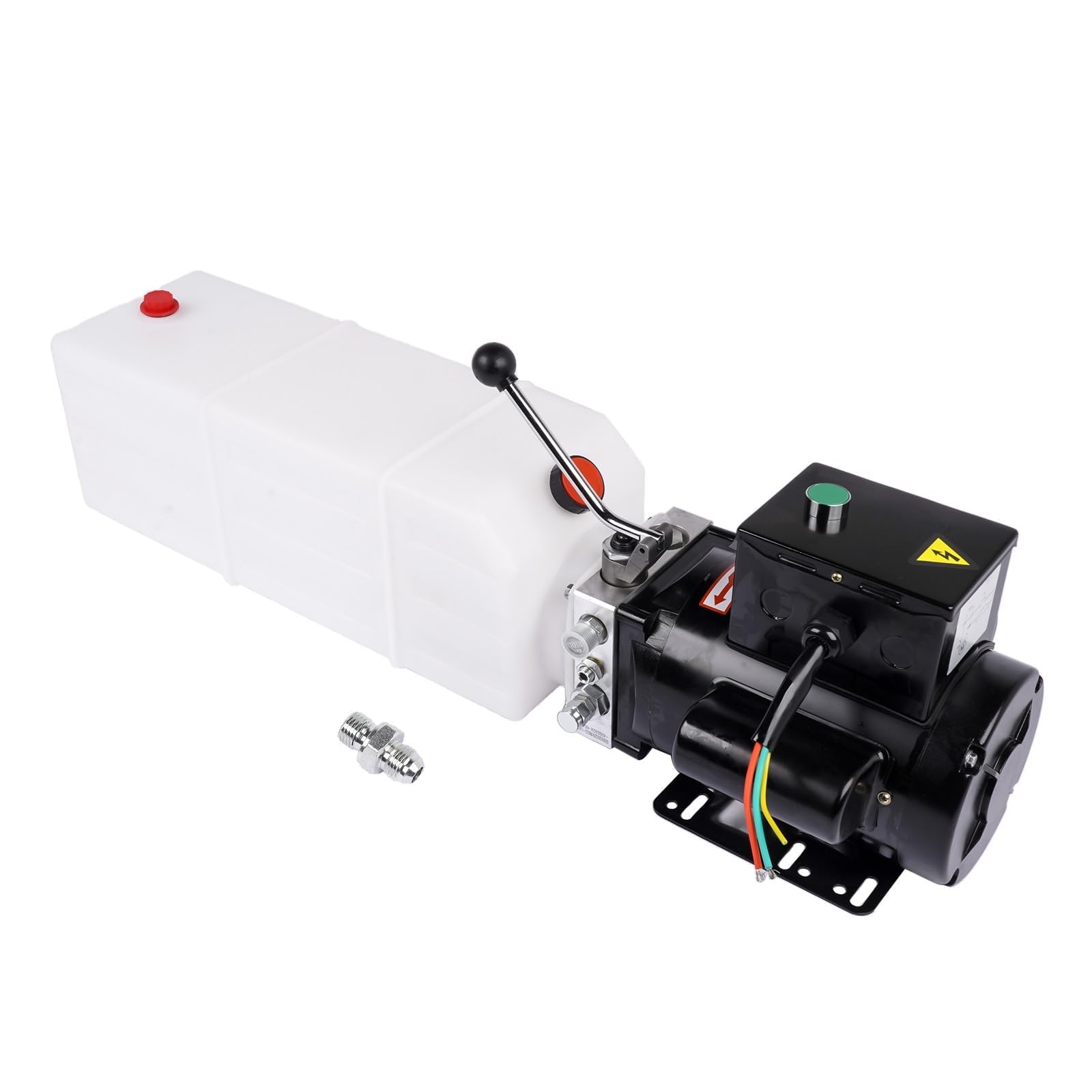 Hydraulikpumpenaggregat, elektrische Hydraulikpumpe für Kippanhänger, mit 10-Liter-Tank, geeignet für Hebebühnen, Rampen, Kippanhänger, Kipper und schwere Hebe- und Kippanwendungen.