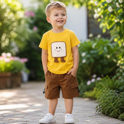 Image of Bold N Elegant Cotton Cute 3d Cartoon Printed Half Sleeve T-Shirt And Shorts Clothing Set For Infant Toddler Baby Boy Girl