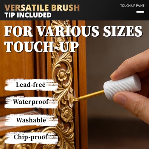Image of DWIL Liquid Gold Leaf Paint - Multi Surface Gold Touch Up Paint Pen, Fast Drying Acrylic Metallic Finish, Scratch Repair for Metal, Wood, Craft, Canvas, Plastic, 1.5 Fl Oz (High Gloss)