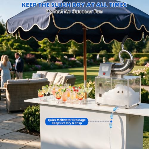 51L Commercial&Home Ice Crusher 600LBS/H-1450RPM Electric Snow Cone Machine by Vlaeng - Used condition - Image 4