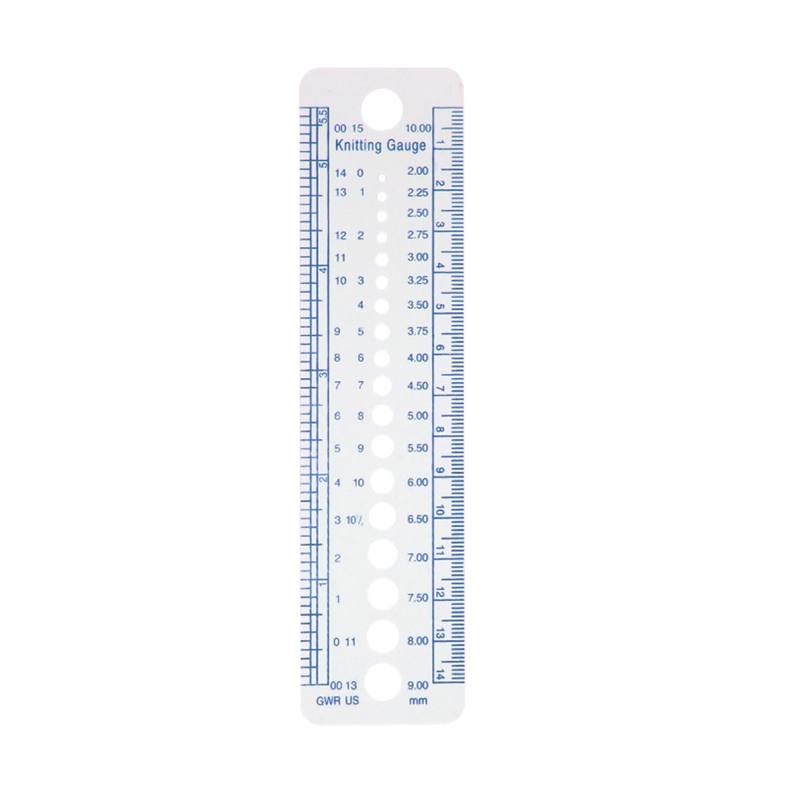 amangul Knitting Needle Gauge Measuring Tool Ruler Stitching Needle, Geometric Template for