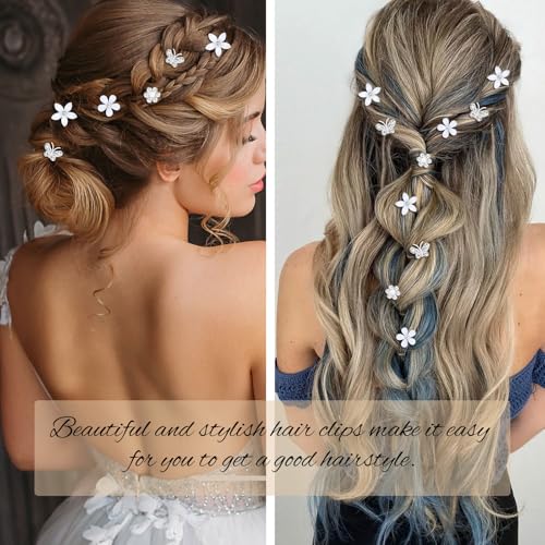 20 Pinzas Pequeñas Decorativas para Cabello Blanca miniatura 2