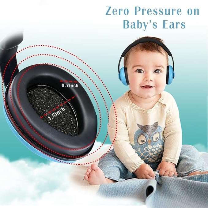 GRIHASTHA E-SHOP Baby Ear Protection Earmuffs - Noise Cancelling for Infants, Toddlers & Kids (0-3 Years) - Ideal for Sleeping, Airplanes, Concerts, Fireworks & More 3