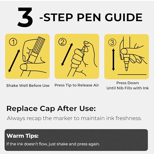 JusArt 0.7mm Fine Point Black Acrylic Paint Marker, 3 Pack by JusArt - Used condition - Image 2