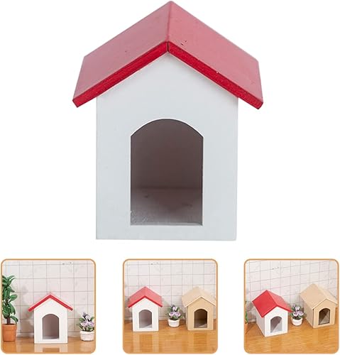 Miniatura 8 de Miniture House Furniture Puppy Toy Fairy House Accesorios de madera para perros Modelo de casa de perro Mascotas Decoración de madera Miniatura