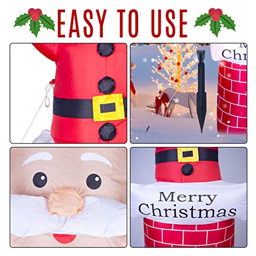 Père Noël gonflable de Noël 210 cm avec éclairage LED intérieur extérieur - 6