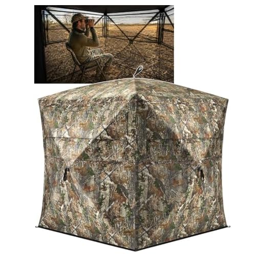 TIDEWE Hunting Blind See Through with Carrying Bag, 2-3 Person Pop Up Ground Blinds 270 Degree, Portable Durable Hunting Tent for Deer & Turkey Hunting (Camouflage)