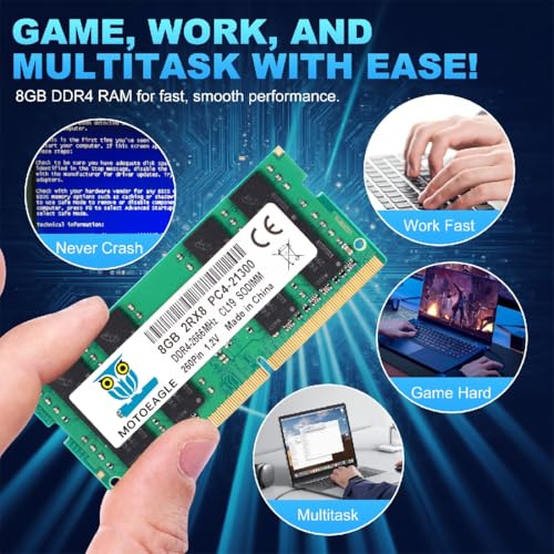 Image of 16GB (2X8GB) DDR4 2666MHz PC4-21300 PC4-2666V 2RX8 CL19 SODIMM 1.2V 260-Pin Non-ECC SO-DIMM Laptop Notebook RAM Memory Module