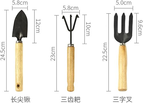 Miniatura 5 de Juego de herramientas de jardinería de 3 piezas, herramientas de plantación de jardín, pala de punta larga, grada de tres dientes, tenedor de tres