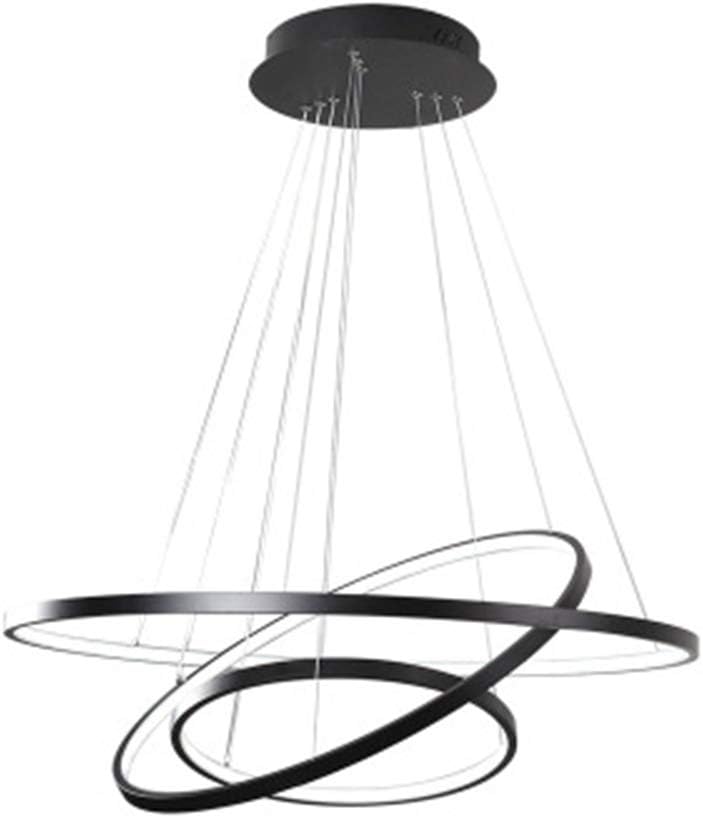 Houdes Dimmable Chandeliers Led Lighting Modern Three Rings Pendant Lamp for Dining Room Vanity Circle Lights (40cm 60cm 80cm)