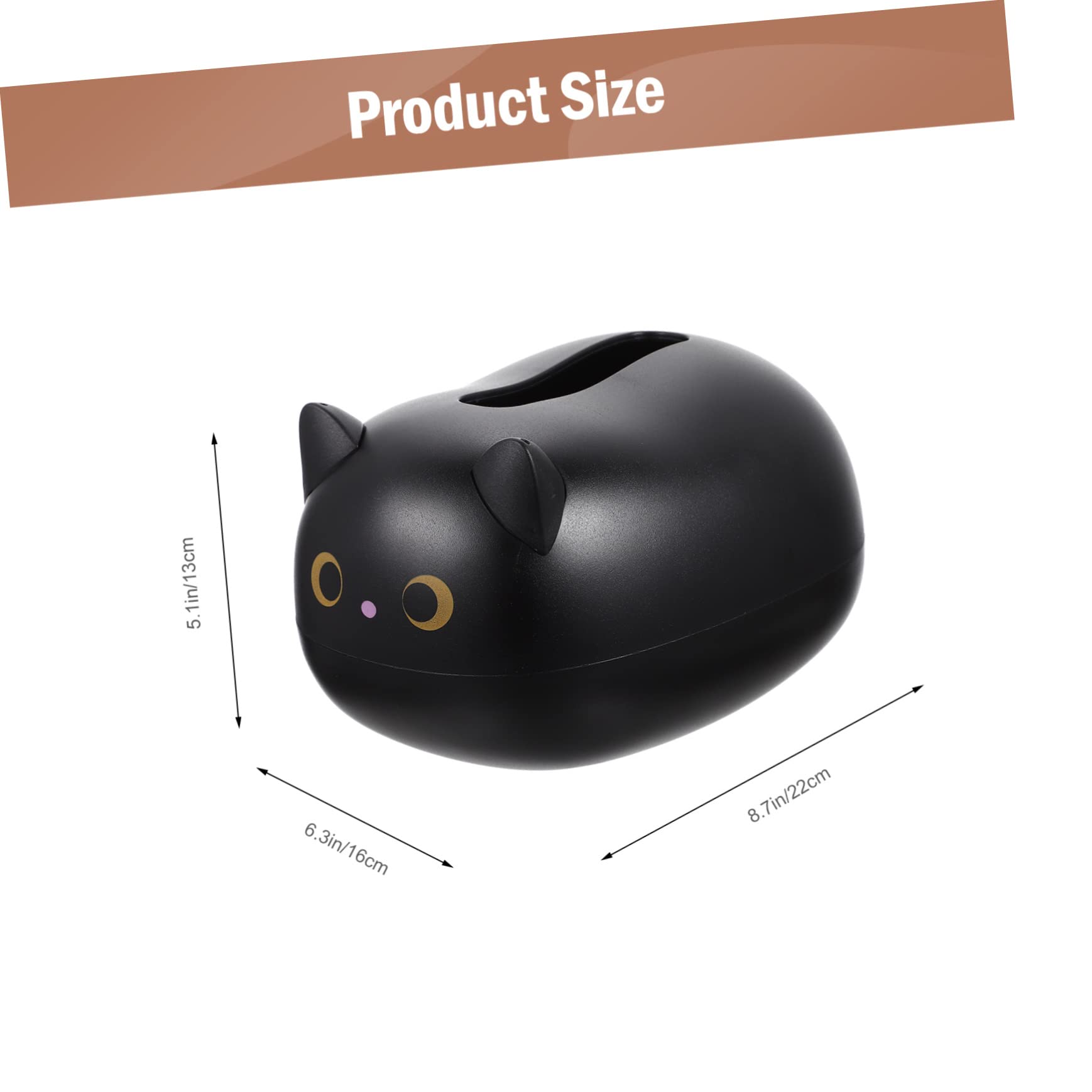 Porte-mouchoirs Décoratif Chat Noir en Résine, Étui à Mouchoirs Résistant à l'usure, Accessoire Maison Pratique pour Salle de Bain et Bureau, Boîte à Mouchoirs pour Décoration