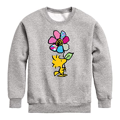 HYBRID APPAREL - Peanuts - Woodstock With Flower And Pattern - Toddler And Youth Crewneck Fleece Sweatshirt